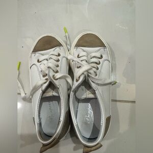 Bonpoint White and‎ Brown Kids Sneakers